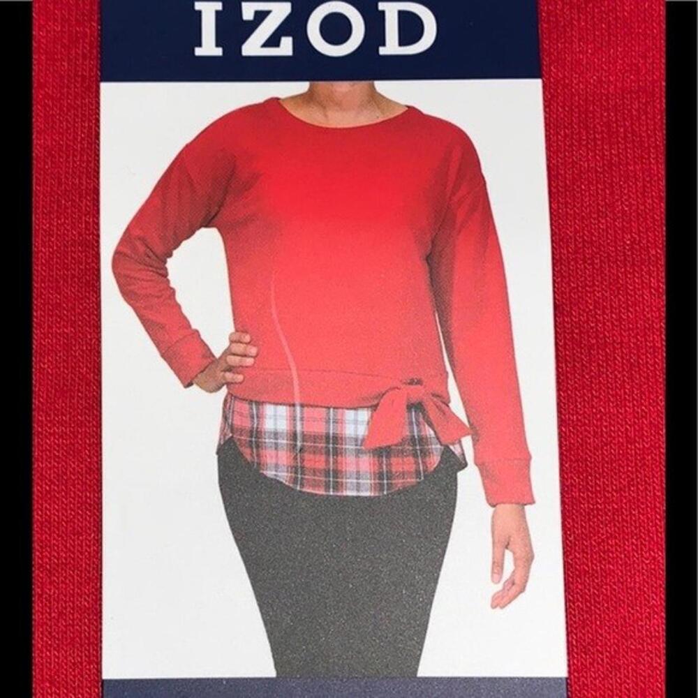 Izod Womens Tie Front 2-Fer Top Size M - Picture 4 of 5